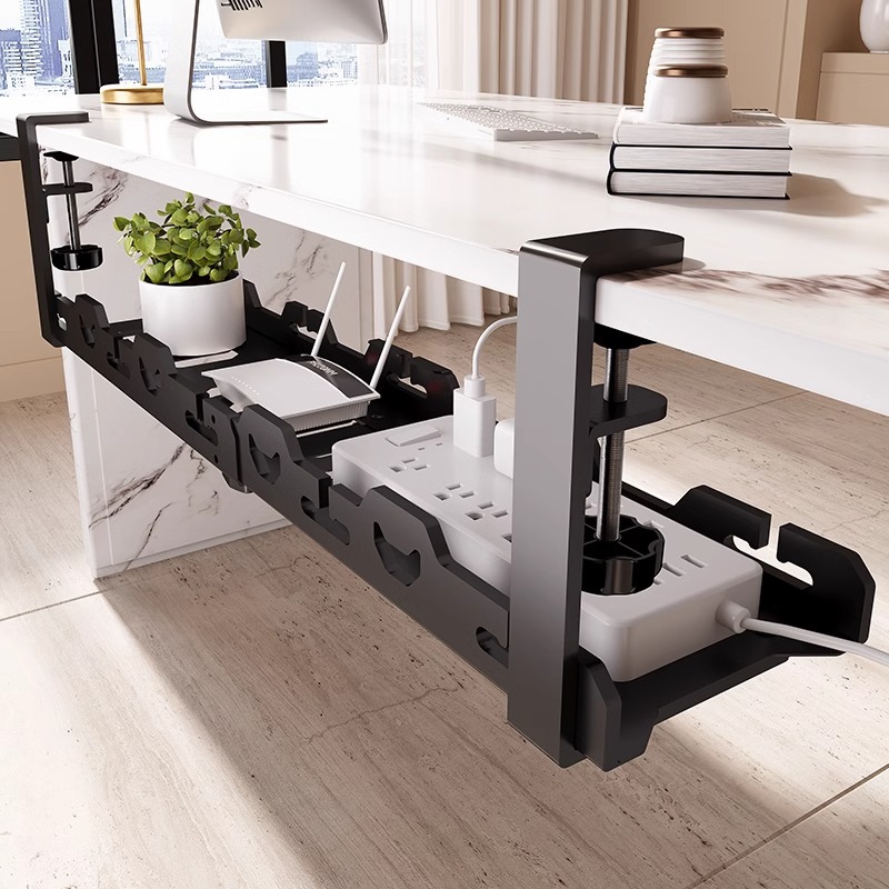 Cable Tray Under Desk - Teleskopowa metalowa półka do przechowywania pod