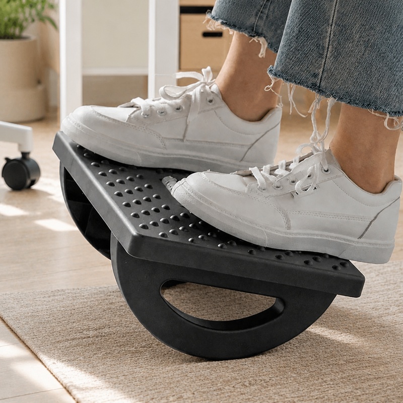 Office Furniture Suppliers - Przenośny podnóżek z rolkami masującymi, ergonomiczne