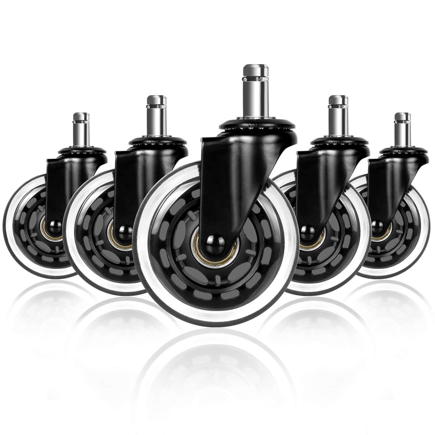 Office Furniture Hardware - 5 SZT. Uniwersalne Ciche Kółka Obrotowe